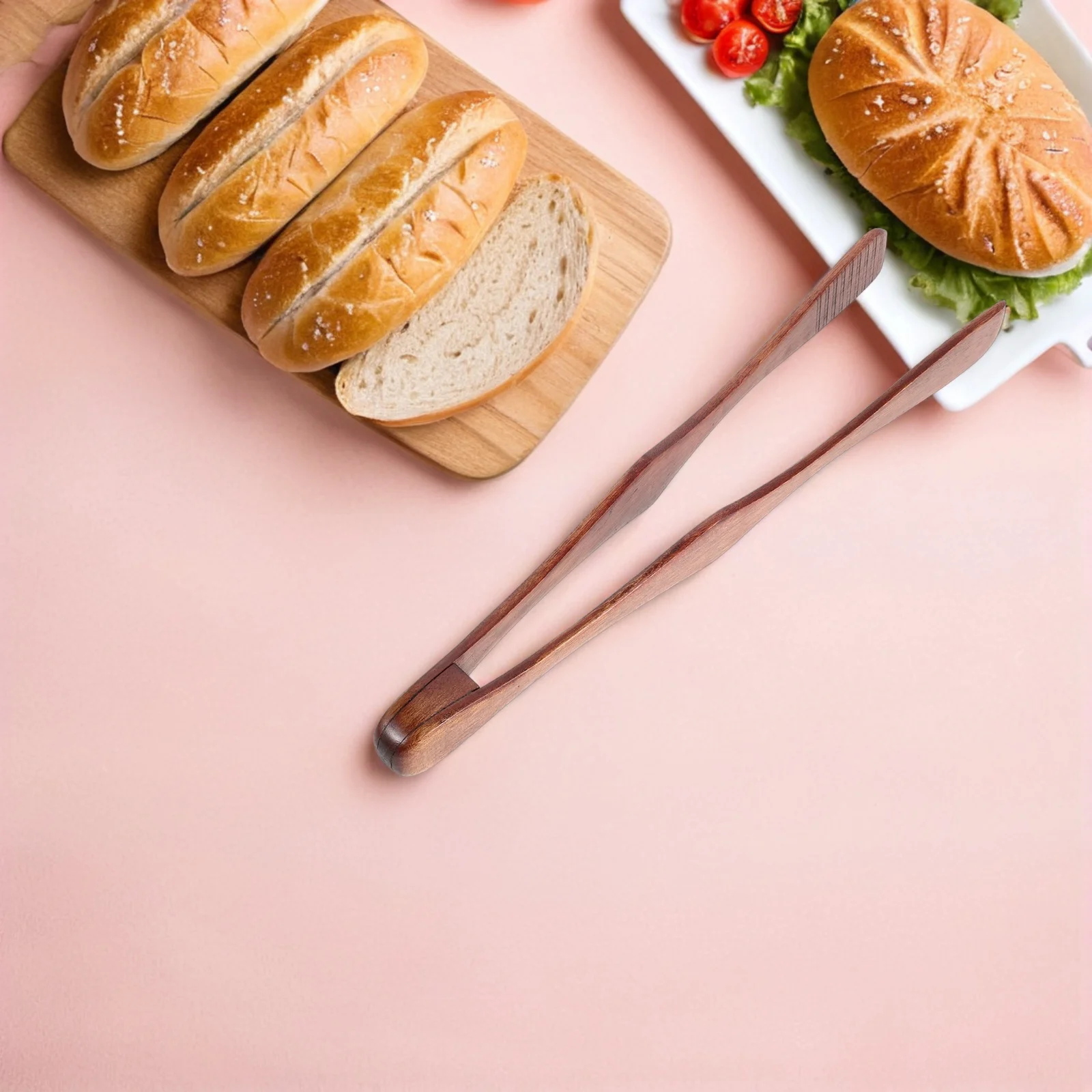 

Wood Kitchen Tong Heat Resistant Wooden Cooking Clip for Bbq Grilling Meat Bread Toast Buffet Serving Restaurant Use
