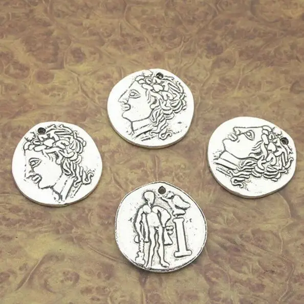 

10pcs Tibetan Silver lady head charm pendants X0099