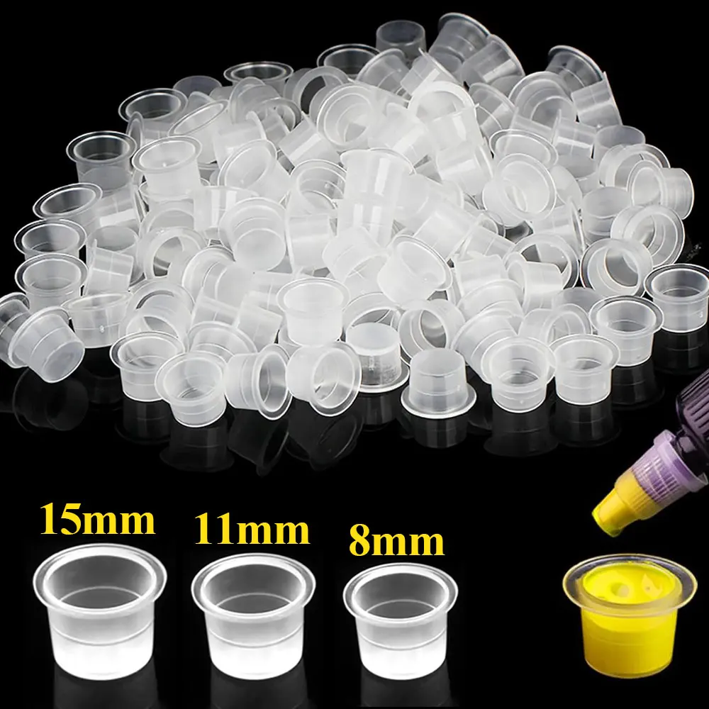 

1000/500/100pcs Tattoo Ink Cups Caps Disposable Tattoo Pigment Cups Holder Container Cap Permanent Makeup Tattoo Accessories
