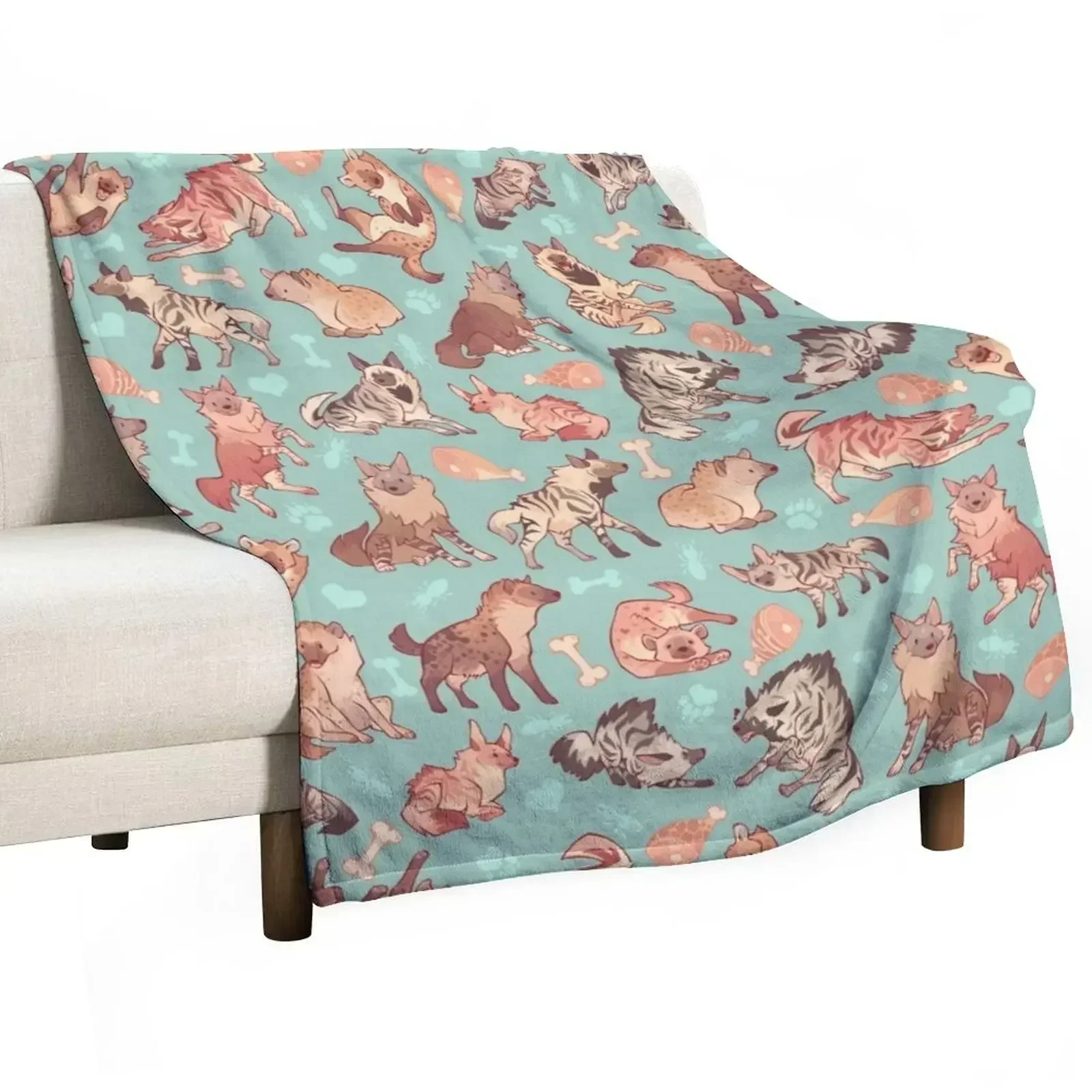 Hyenas in minty Throw Blanket Luxury Throw Soft Fashion Sofas Blankets