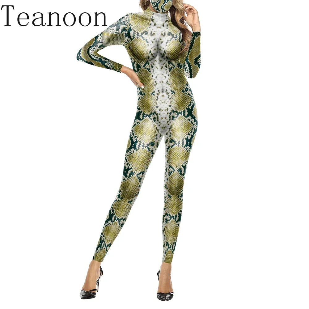 

Хэллоуин Забавный животный змеиная кожа с принтом Косплей Костюм Праздничный комбинезон для вечеринки Унисекс Боди с длинными рукавами Сценический комбинезон