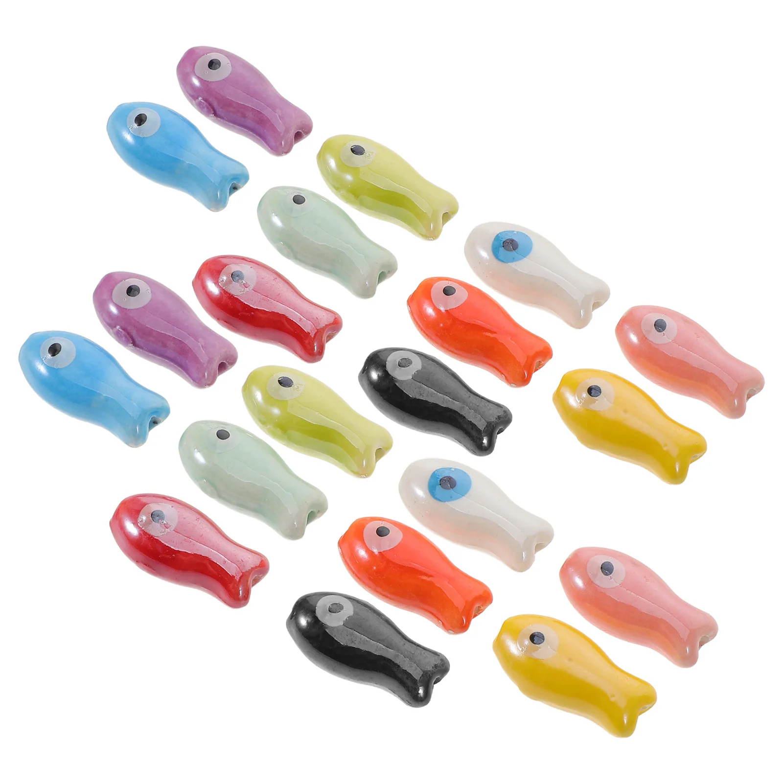 

Cute Ceramic Fish Beads Hand Painted Porcelain Loose Spacer for DIY Bracelet Necklace Earring Craft Projects Tiny Fish