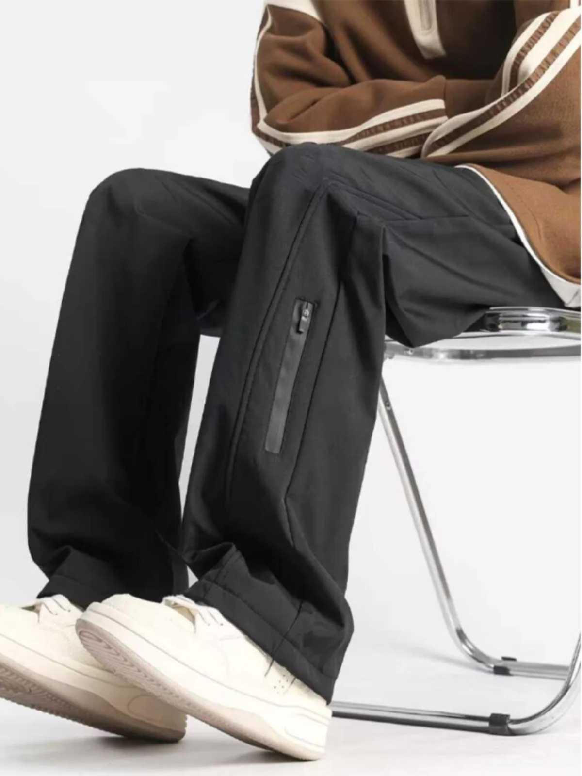

American Retro Tee-Proof Soft ell Men's Winter Thiened Fce Casual Cargo Pants Waterproof Workwear Loose Straight Leg
