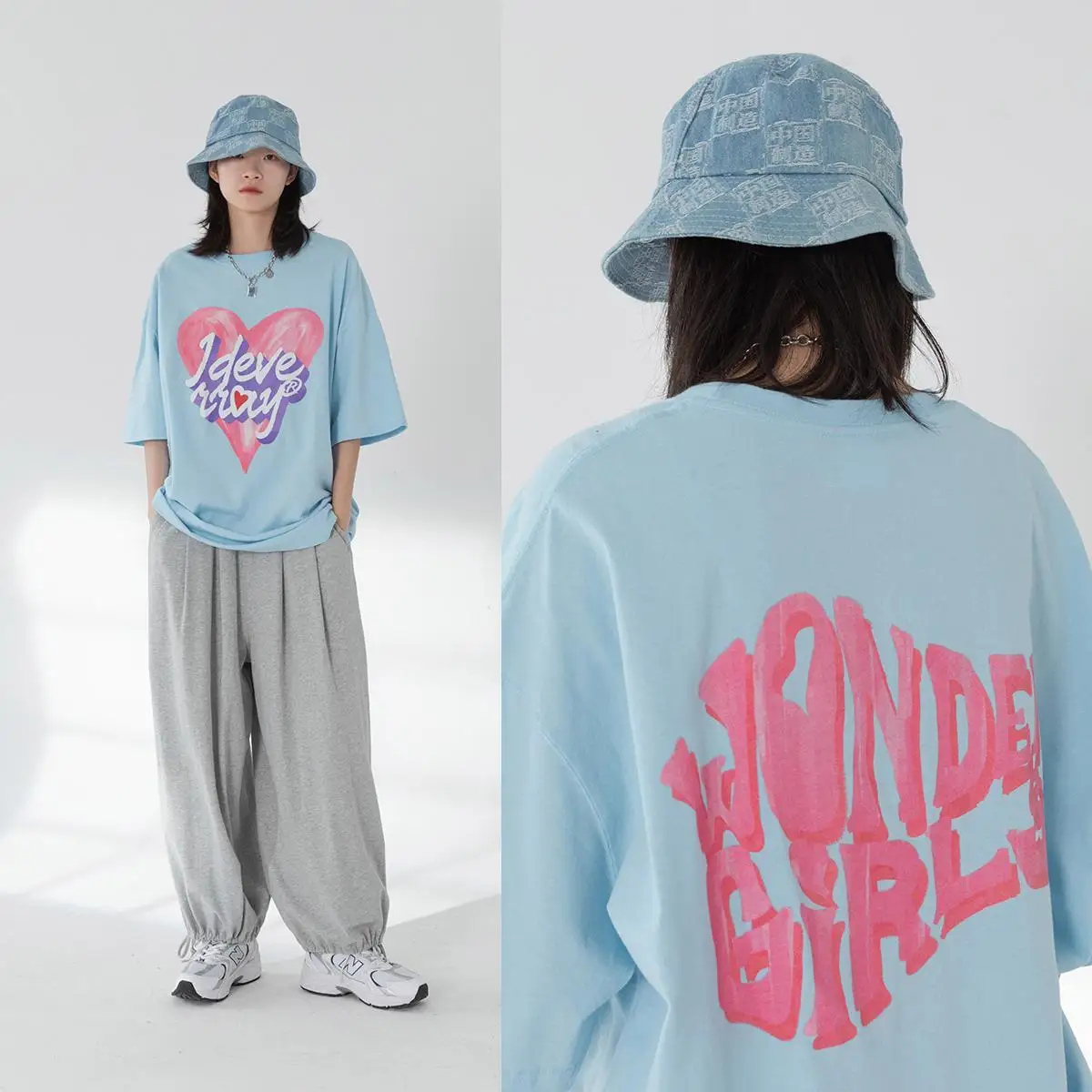 

Футболки с коротким рукавом, женские негабаритные мешковатые шикарные свободные посадки, удобные повседневные ретро-корейские винтажные эстетические дышащие хлопковые футболки