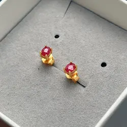 CoLife Jewelry Classic Ruby Stud Earring for Office Woman Silver 0.6ct Natural Africa Ruby Stud Earrings 925 Silver Ruby Jewelry