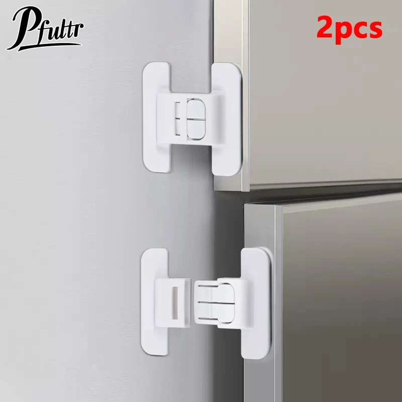 2pcs Kids Security Protection Refrigerator Lock Home Furniture Cabinet Door Safety Locks Anti-Open Water Dispenser Locker Buckle