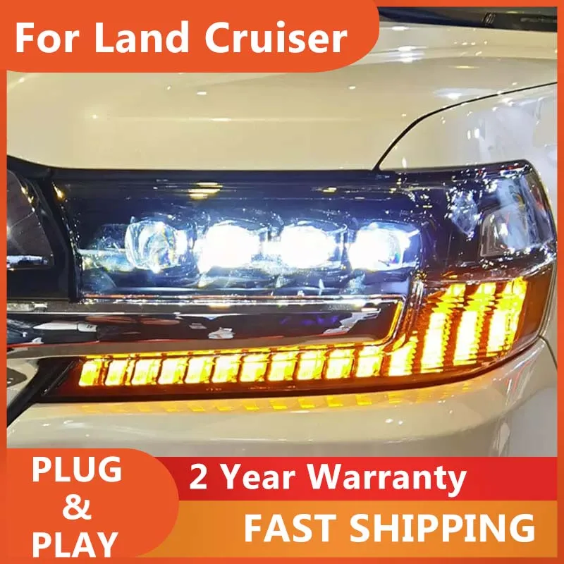 

Car Accessories for Toyota Land Cruiser Head Lights 2016-2020 lLand Cruiser Head Lamp DRL Turn Signal High Beam Projector Lens