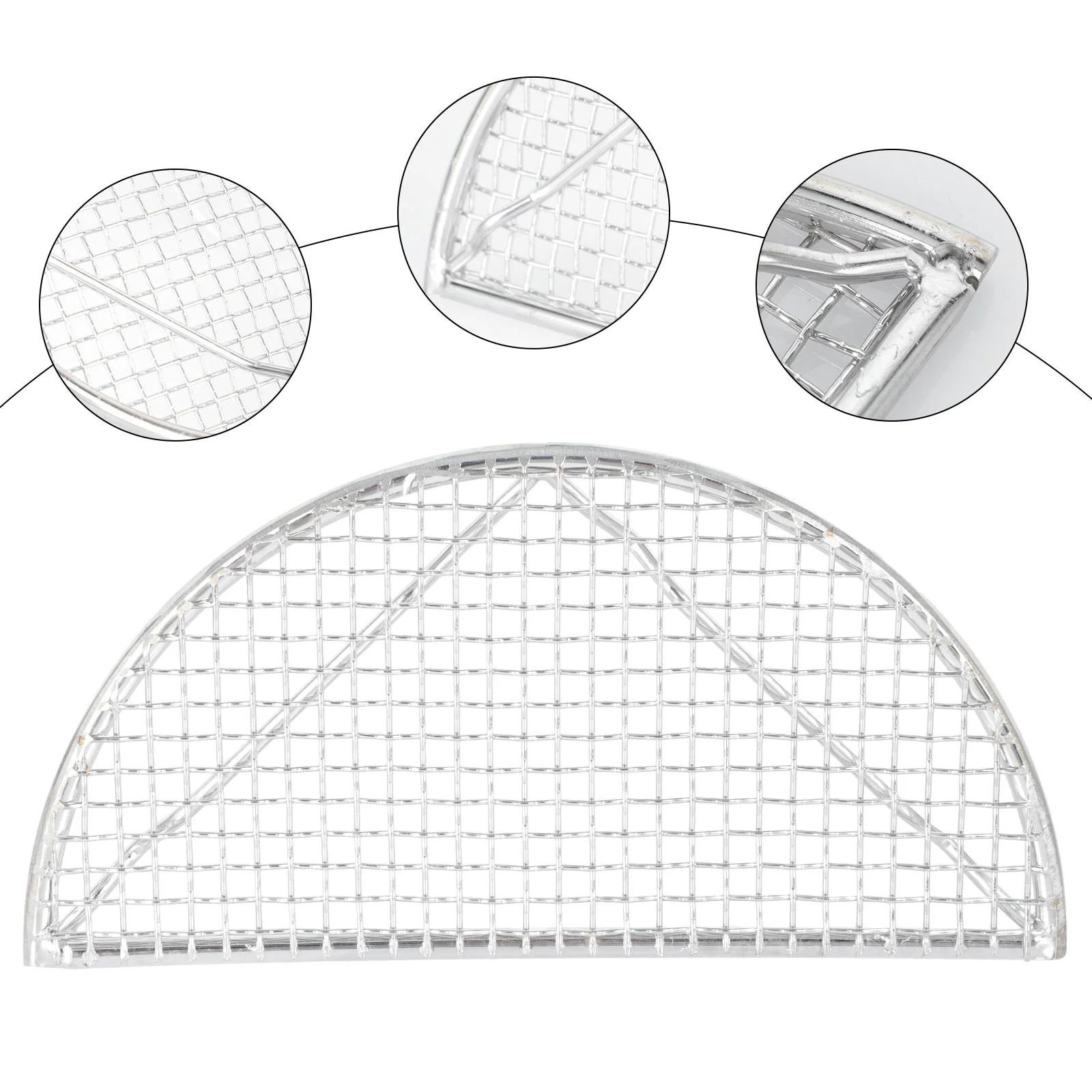 Wok Tempura Zhawu Net Roasting Rack Stainless Steel Fry Pan Drainer Semicircle Mesh