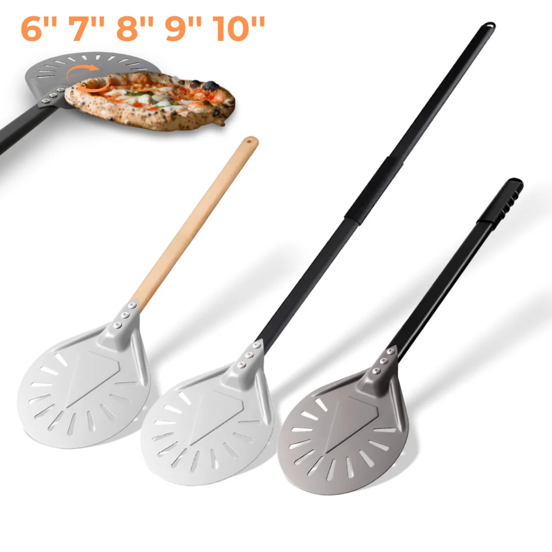 

Small Pizza Shovel Turning Paddle Round Pizza Tool Wooden Handle Oven Accessories 7 8 9 Inch Pizza Shovel Aluminum Nonstick