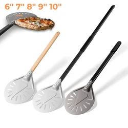 Small Pizza Shovel Turning Paddle Round Pizza Tool Wooden Handle Oven Accessories 7 8 9 Inch  Pizza Shovel Aluminum Nonstick