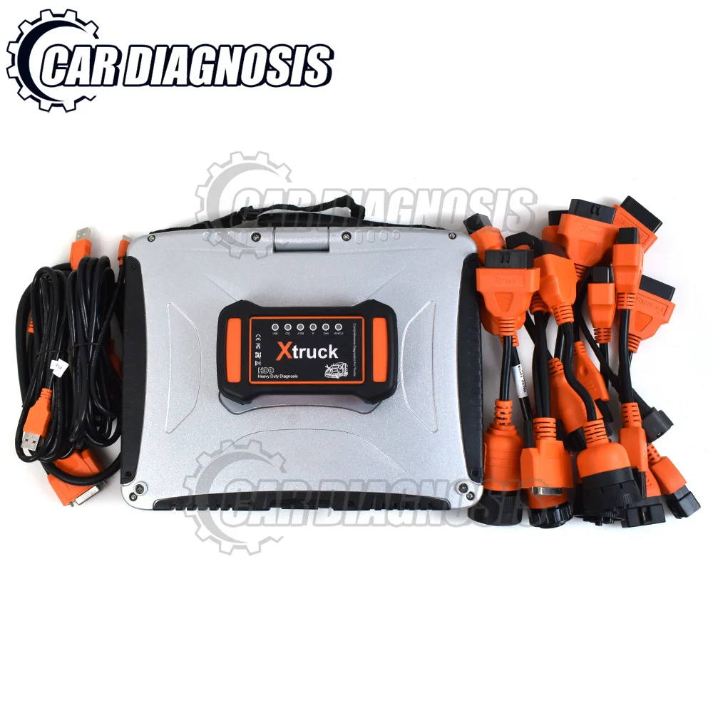 CF19 Laptop+Full Set XTRUCK Y009 HDD Multi-brands OBD2 for Truck Diesel Construction Machinery Excavators Diagnostic Tool