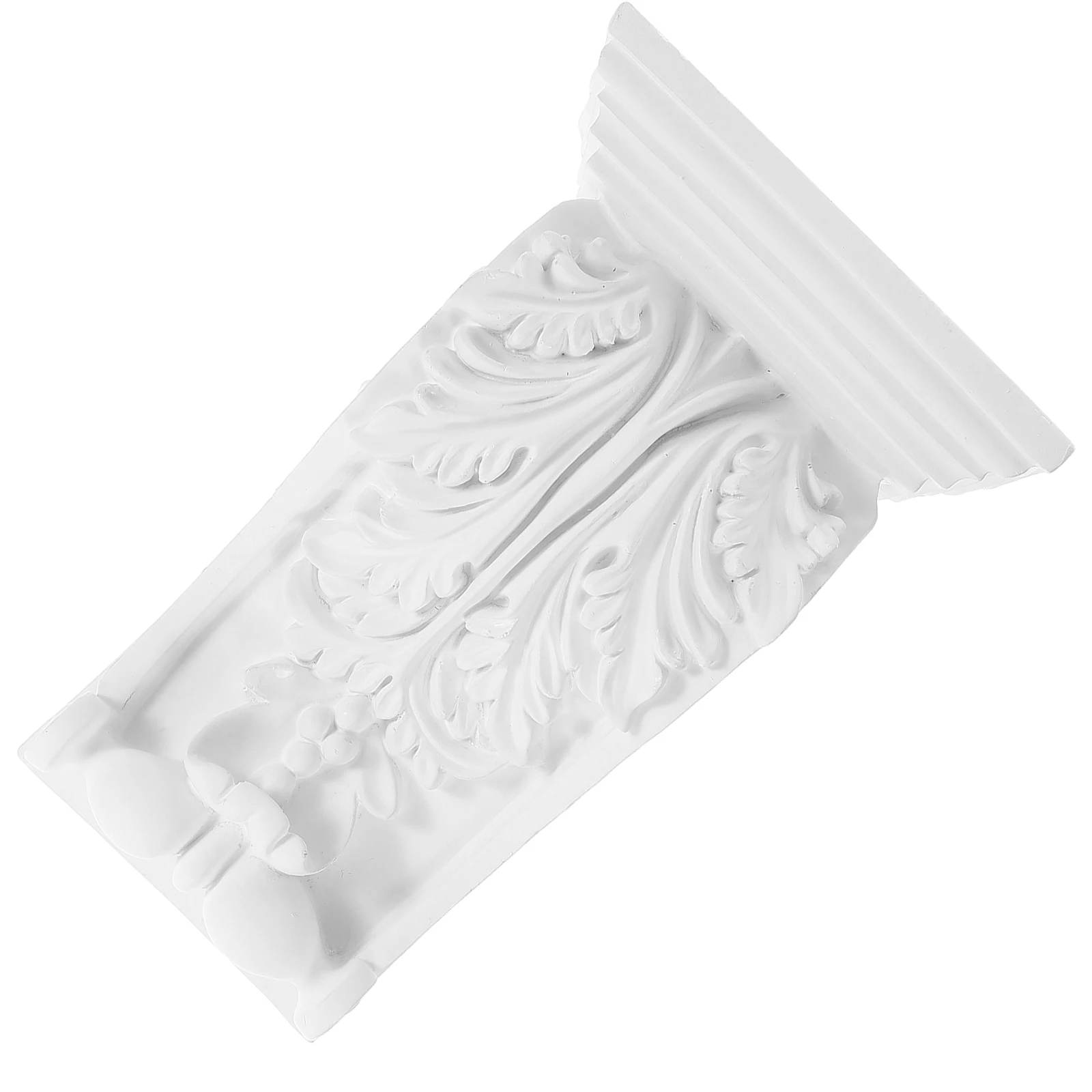 

European Style Carved Decorative 13.5cm White PU Material Non Gypsum Line Roman Column Head Home Office Decoration
