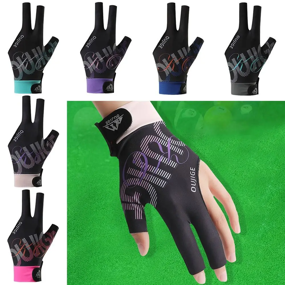 

Portable Left Hand Billiards Glove Non Slip Breathable Billiard Training Gloves Elastic Three Fingers Glove Fitness Accessories