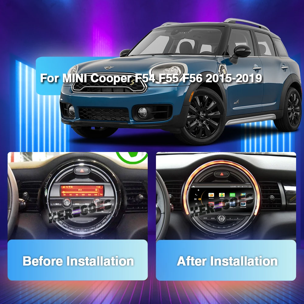 Carplay 4G+Wifi Android 10 Car Radio Multimedia Video Player For BMW Mini Cooper F54 F55 F56 F60 2014-2020 GPS Stereo Audio DSP