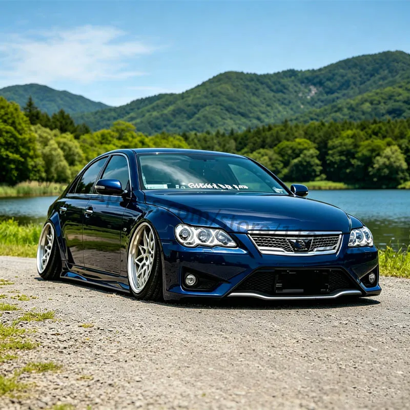 For 2005-2009 Old Toyota Mark X, Middle Mesh Grille, Chrome Front Bumper Grille Kit, Factory Independent R&D and Production. view 5