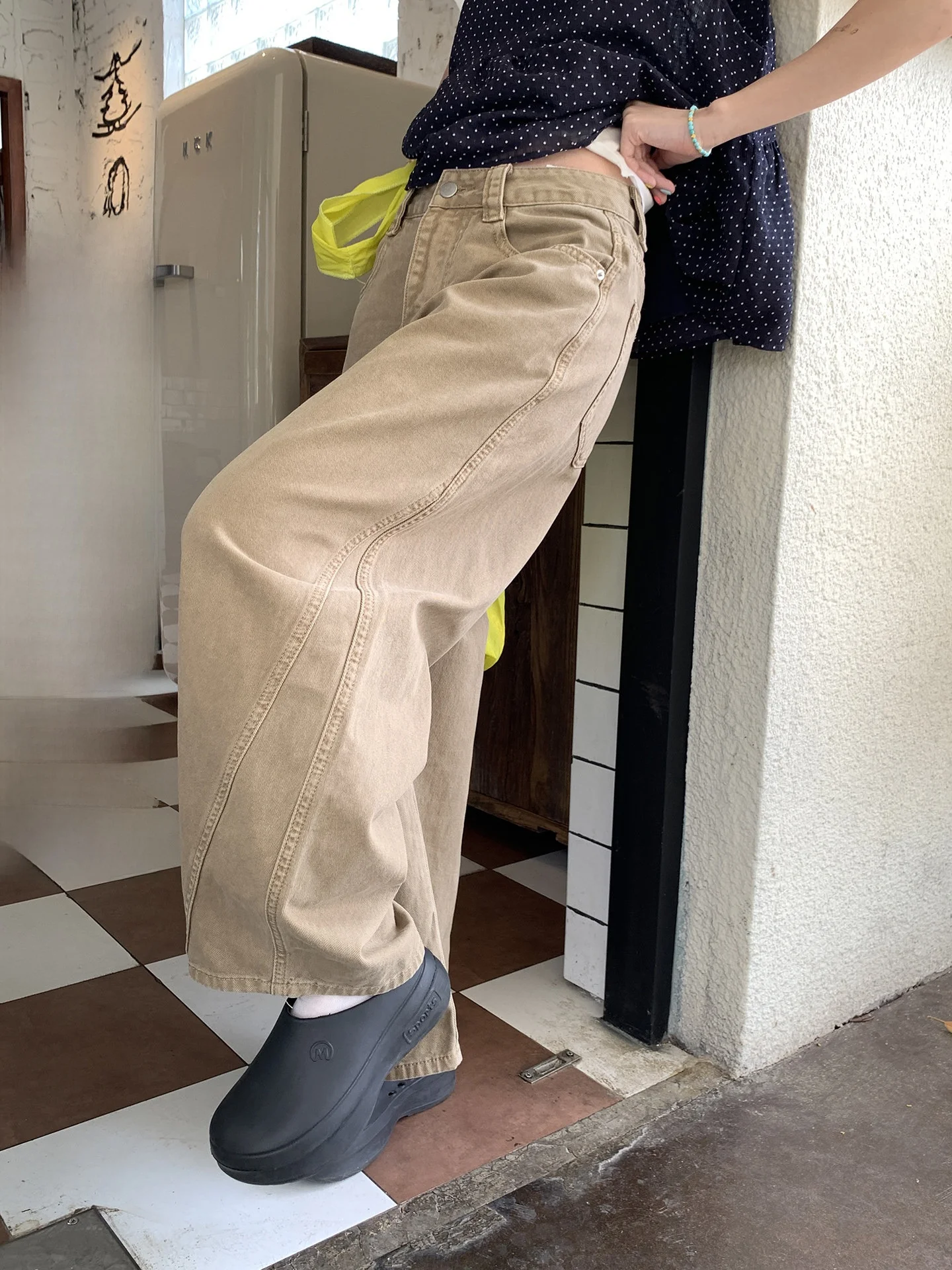 

Slimming High Waist Wide Leg Loose Fit Korean Style Denim Jeans Women's Straight Leg Pants Spring Summer New Arrival