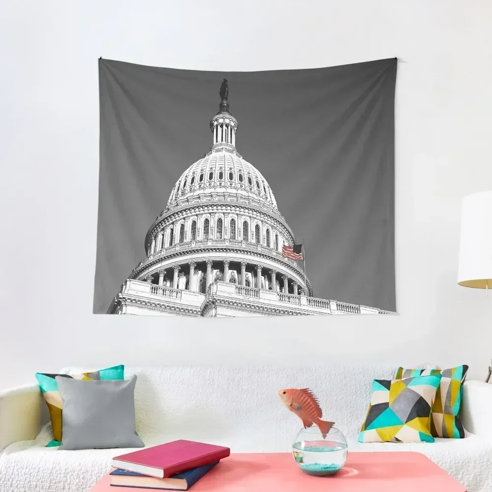 Old Glory & The Capitol Dome Tapestry Bedroom Organization And Decoration Japanese Room Decor Home Decorators Tapestry