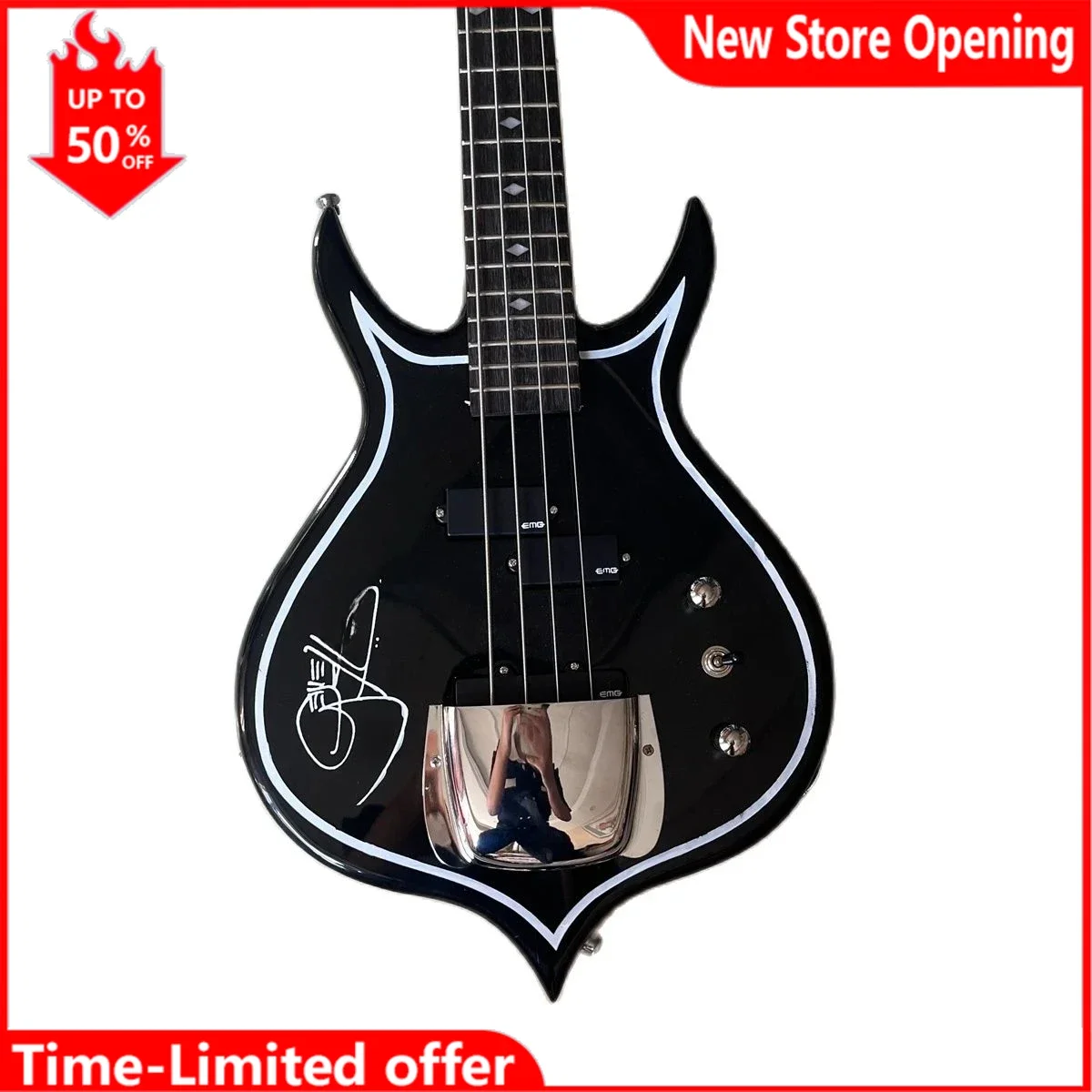 Gene Simmons Axe Electric Bass Guitar 24 Frets Punisher KISS Professional Bass Guitarra Eléctrica