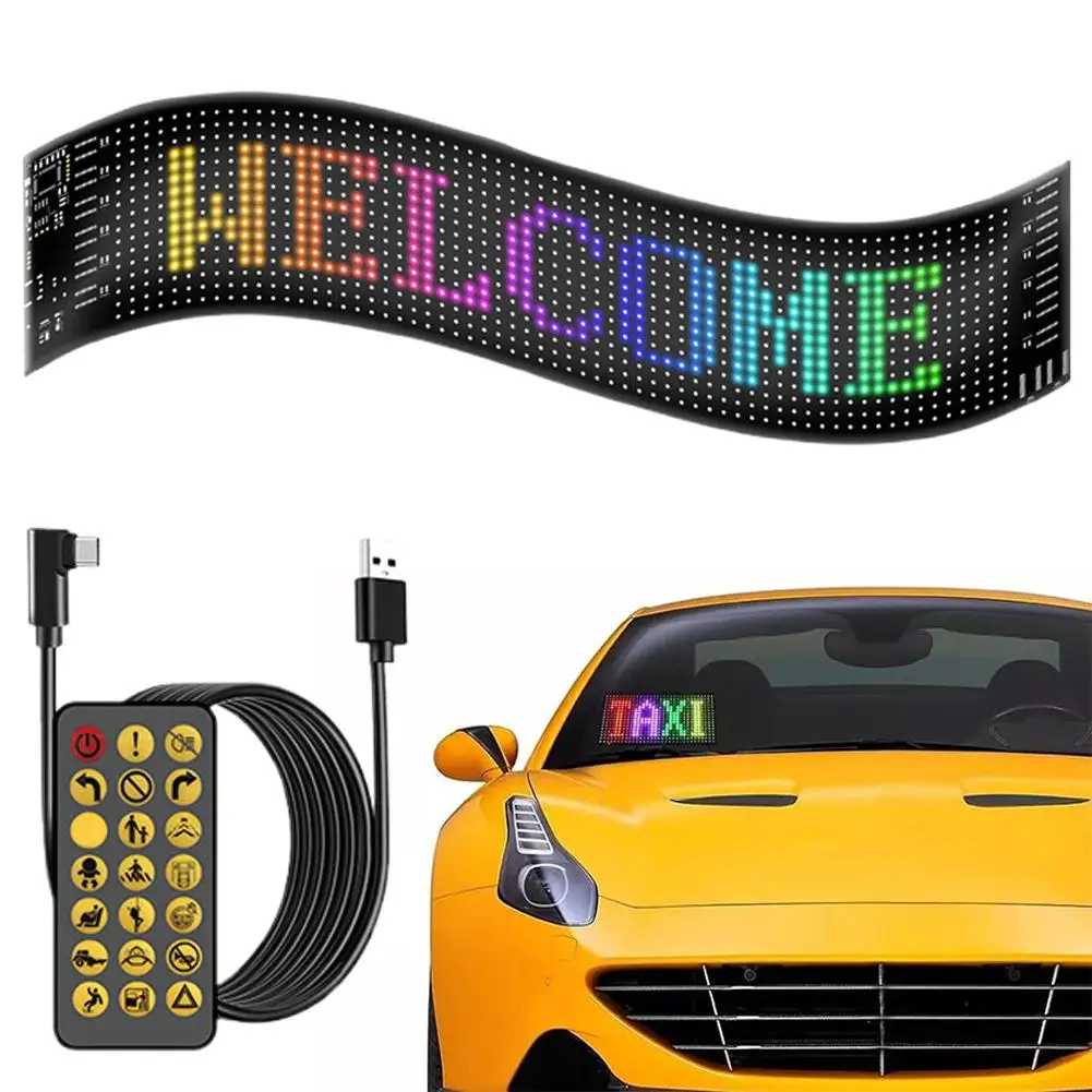 Led Car Flexible Screen Advertising Screen APP Bluetooth Smart Screen Window Door Head Full Color Display