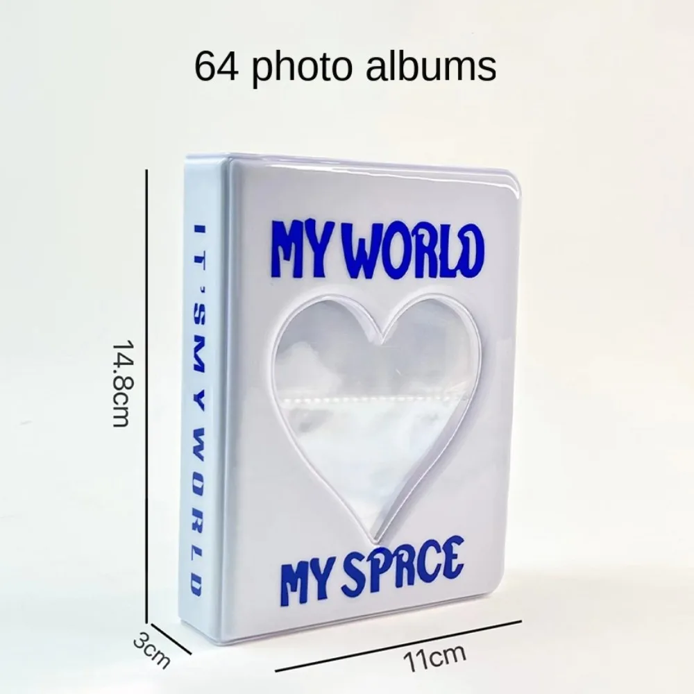 Mini 64 Pockets Photo Album Love Heart PVC Photocard Holder Hollow Photo Holder Men