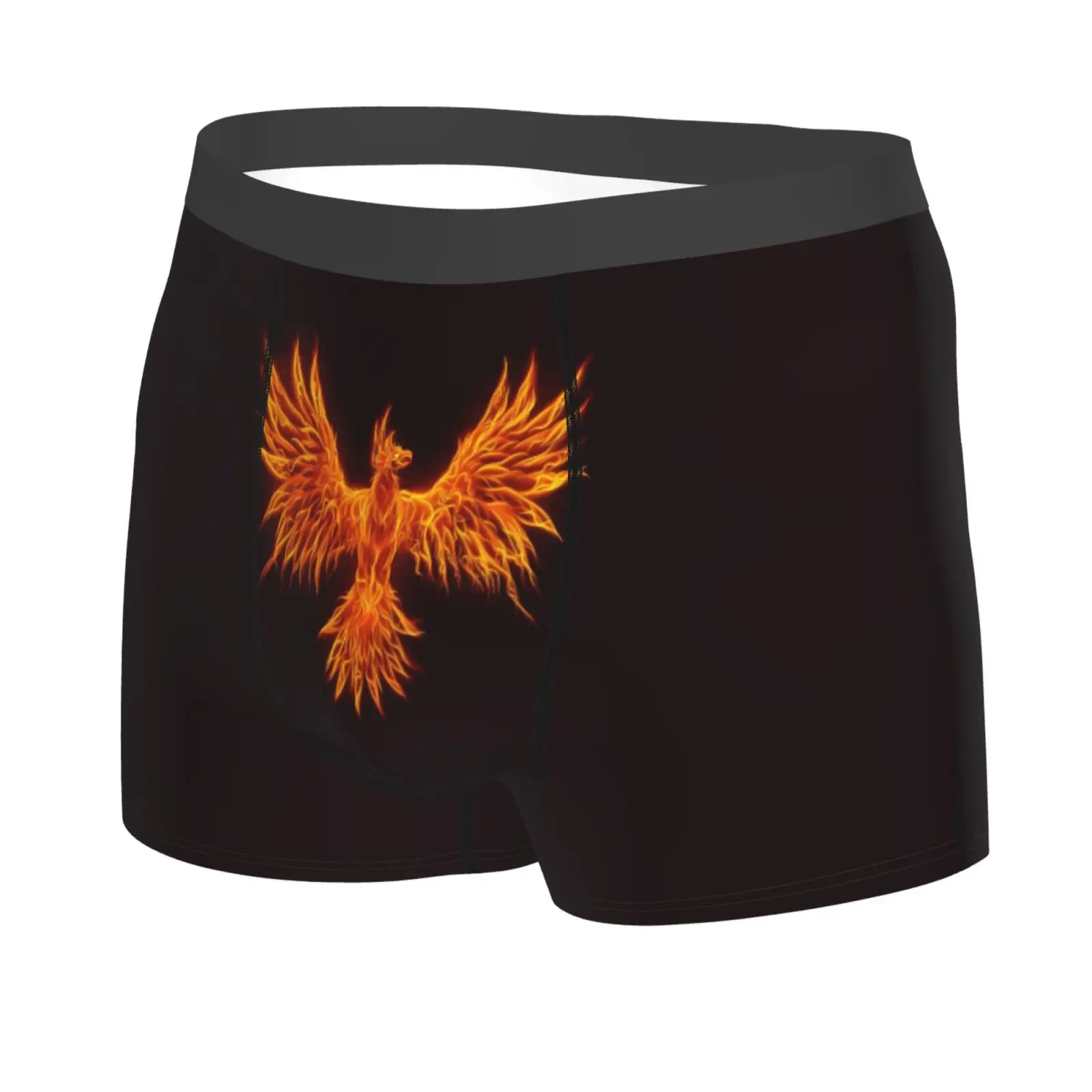 Flame Bird Fire Phoenix Print Men Underwear Boxers Men's Novelty Underpant Breathable Printed Male Underpants Man Boxer Briefs