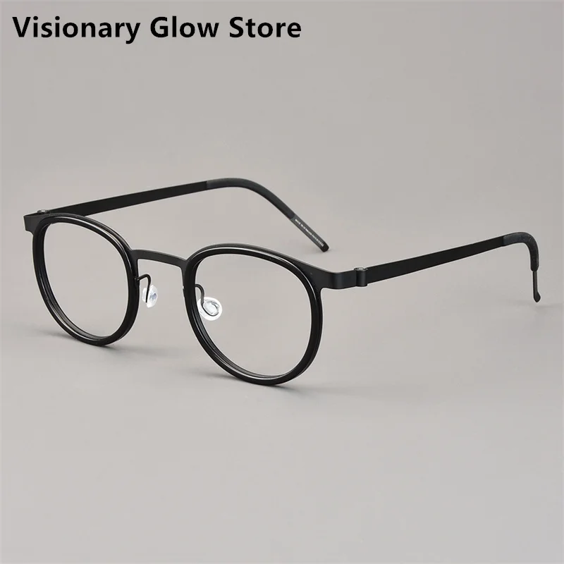 

Denmark Brand Glasses Fashion Retro Round Glasses Frame Women Titanium Eyeglass Frames Eyeglasses 9704 Men's Glasses Frames