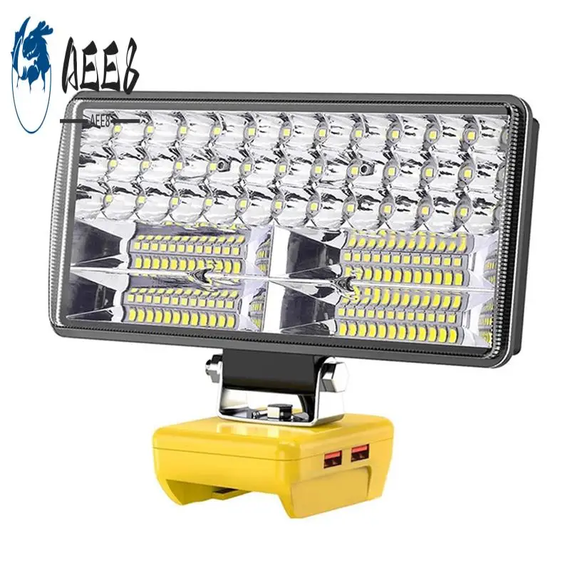 

AEE8-1 PCS 8-дюймовый беспроводной светодиодный рабочий фонарь, пластиковый портативный электрический фонарь USB 5 В 2,1 А для литиевой батареи 18 В 20 В, 2 режима