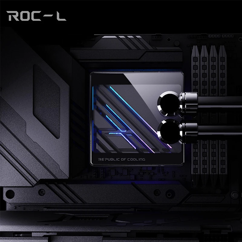 BOOO ROC-L Split Copper CPU Water Block 0,08mm Waterway, Metal Curved Tempered Glass dla Intel 1700-1800 / AMD AM4 AM5, 5V ARGB