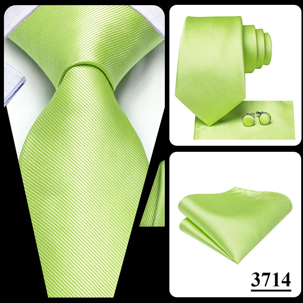 Herrenmode Einfarbiges Grün-Blaues Krawatten-, Taschentuch- und Manschettenknopf-Set für Smoking-Accessoires Klassische Luxus-Seidenkrawatte als Geschenk für Männer – Detail 16