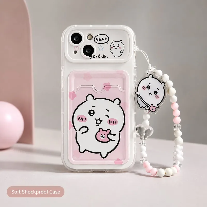 Anime Chiikawa Phone Case Chain For iPhone 15Pro 15 14 13 Soft Anti-fall Anti-slip Comfortable Grip Protective Shockproof Kawaii