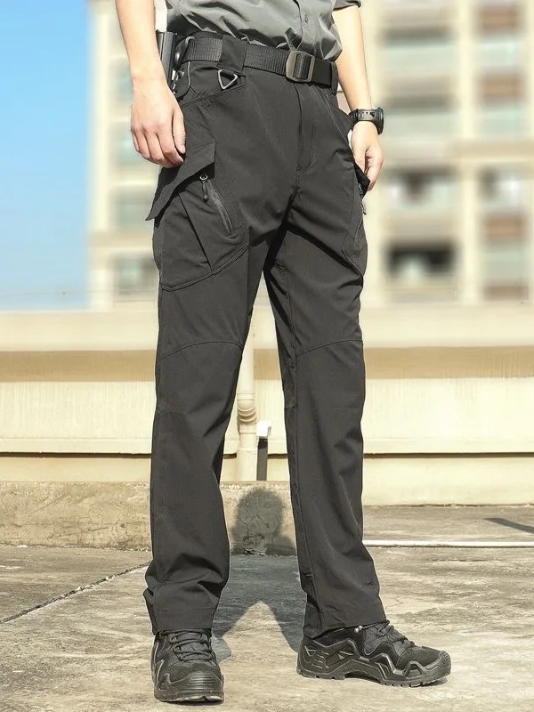 

Летние тактические тренировочные брюки из ледяного шелка Qui Dry Securi Guard orm Повседневные брюки с прямыми штанинами и украшением на молнии Faiona...