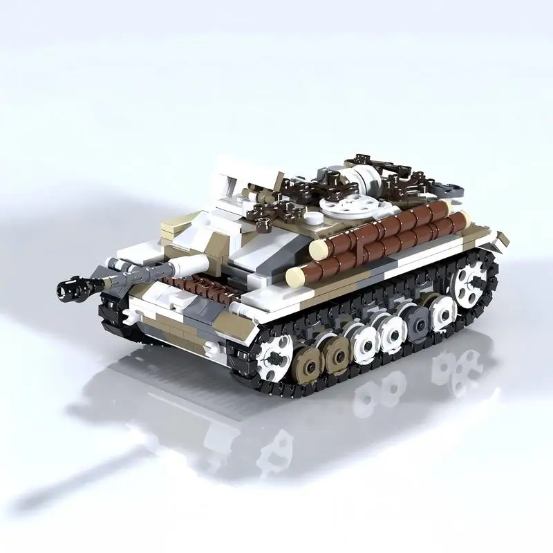 

MOC assembling set toy model tank series No.3 assault gun G-type destroyer small particles assembled building blocks