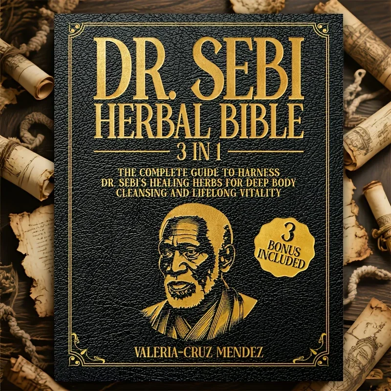 

5025 Dr. Sebi Herbal Bible 3-in-1: Detoxify and Cleanse Your Body with Dr. Sebi's Healing Herbs for Lasting Health and Vitality