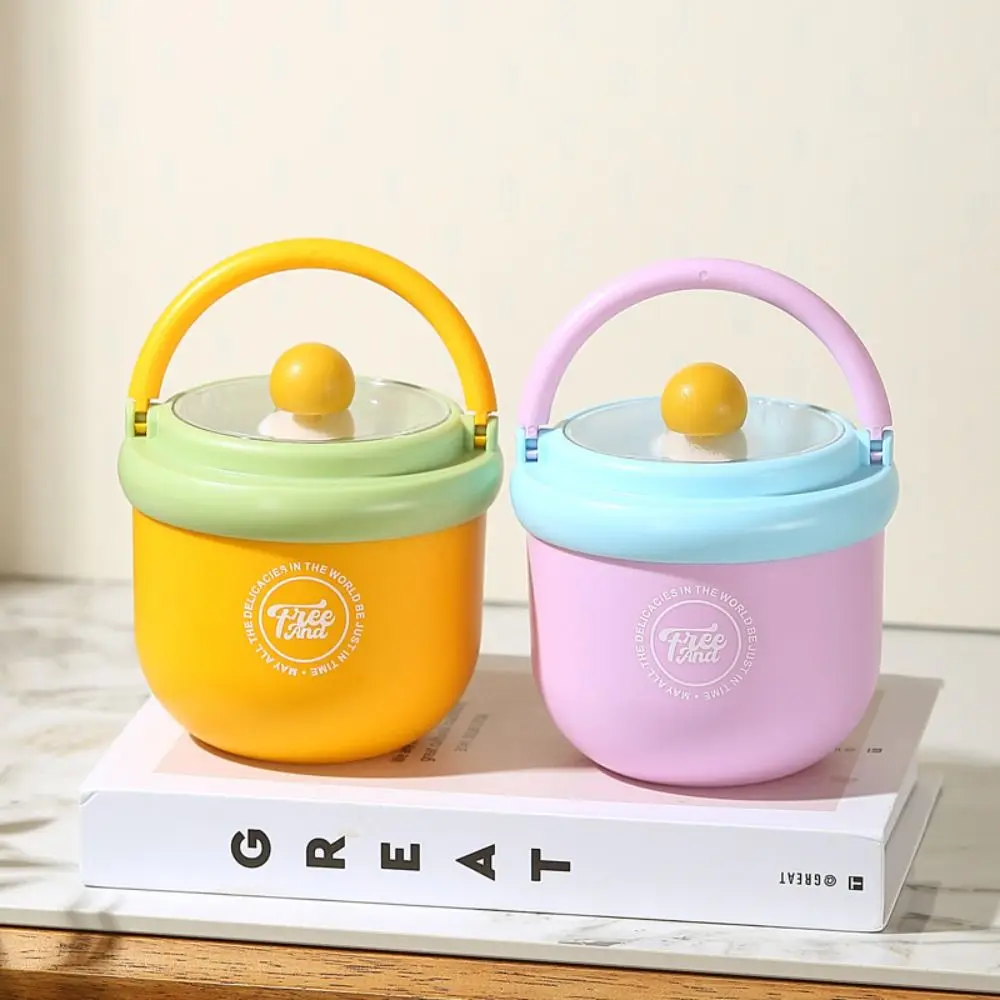 المحمولة بين عشية وضحاها الشوفان الجرار 500/600 مللي مع غطاء ملعقة مختومة وعاء كوب حساء الفولاذ المقاوم للصدأ للإفطار الشوفان الحليب سلطة الفاكهة #5