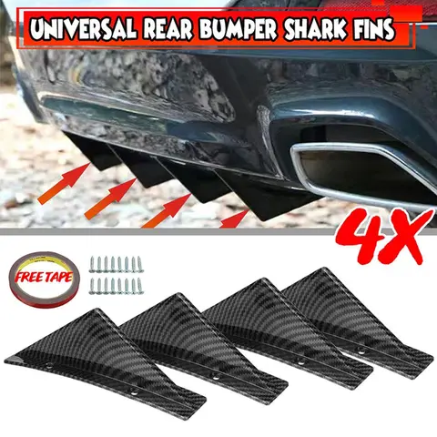 범용 샤크 핀 자동차 리어 범퍼 립 디퓨저 스포일러, VW 골프 MK5 MK6 MK7 MK7.5 MK8 아우디 A3 A4 A6 A7 A8 TT 바디 키트용