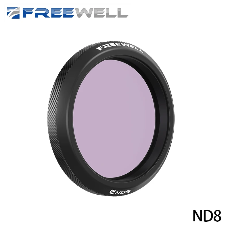 Freewell ND Filter Set for DJI Osmo Action 5 Pro/Action 4/3 Camera Lens Filter Kit 4-Pack ND8 ND16 ND32 ND64 Cameras Accessories