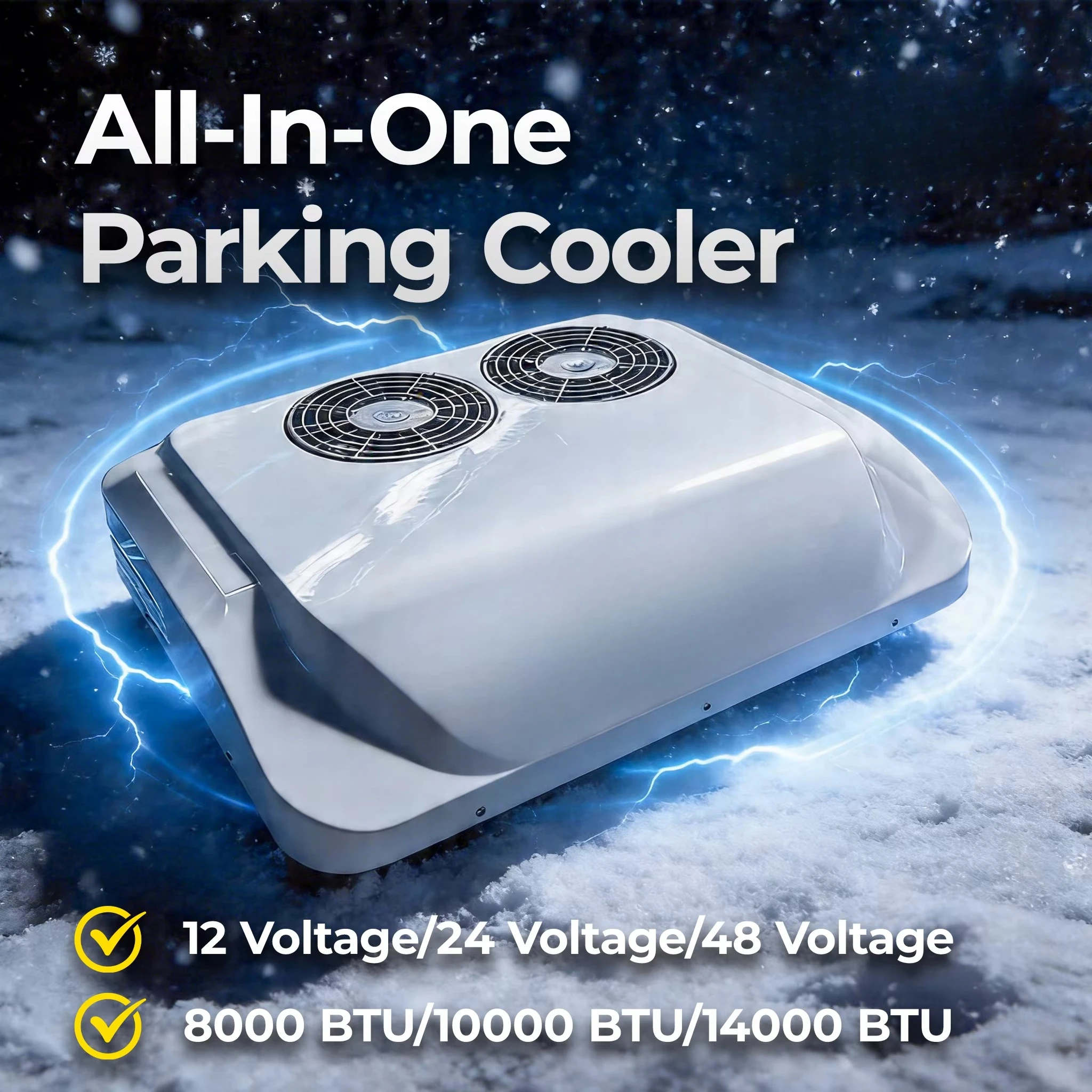 

Universal Inverter Rooftop Parking Air Conditioners Rotor Compressor Dual Fan 12v 24v Electric Power Car Truck Air Conditioners