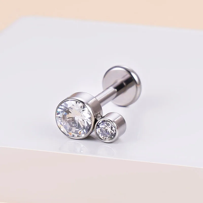 G23 Titan 16G Labret Ohr Ring Zirkon Stein Helix Tragus Knorpel Ohrring Tragus Stud Lip Stud Helix Piercing Körper schmuck