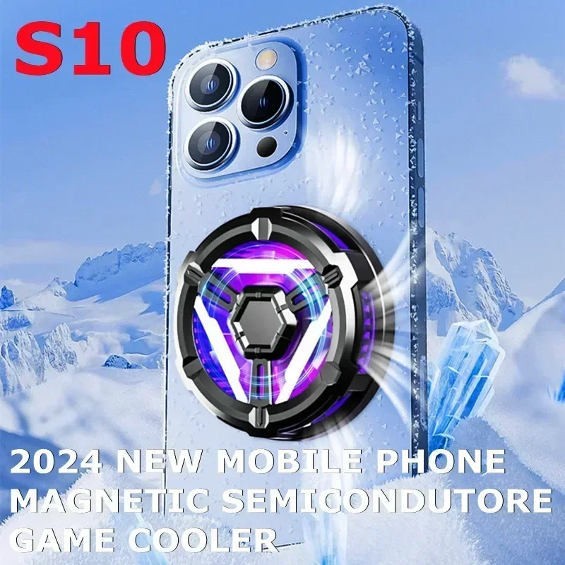 

S10 Cell Phone Magnetic Semiconductor Refrigeration Type-C System Cooling Radiator for IPhone Android Universal PUBG Game Cooler