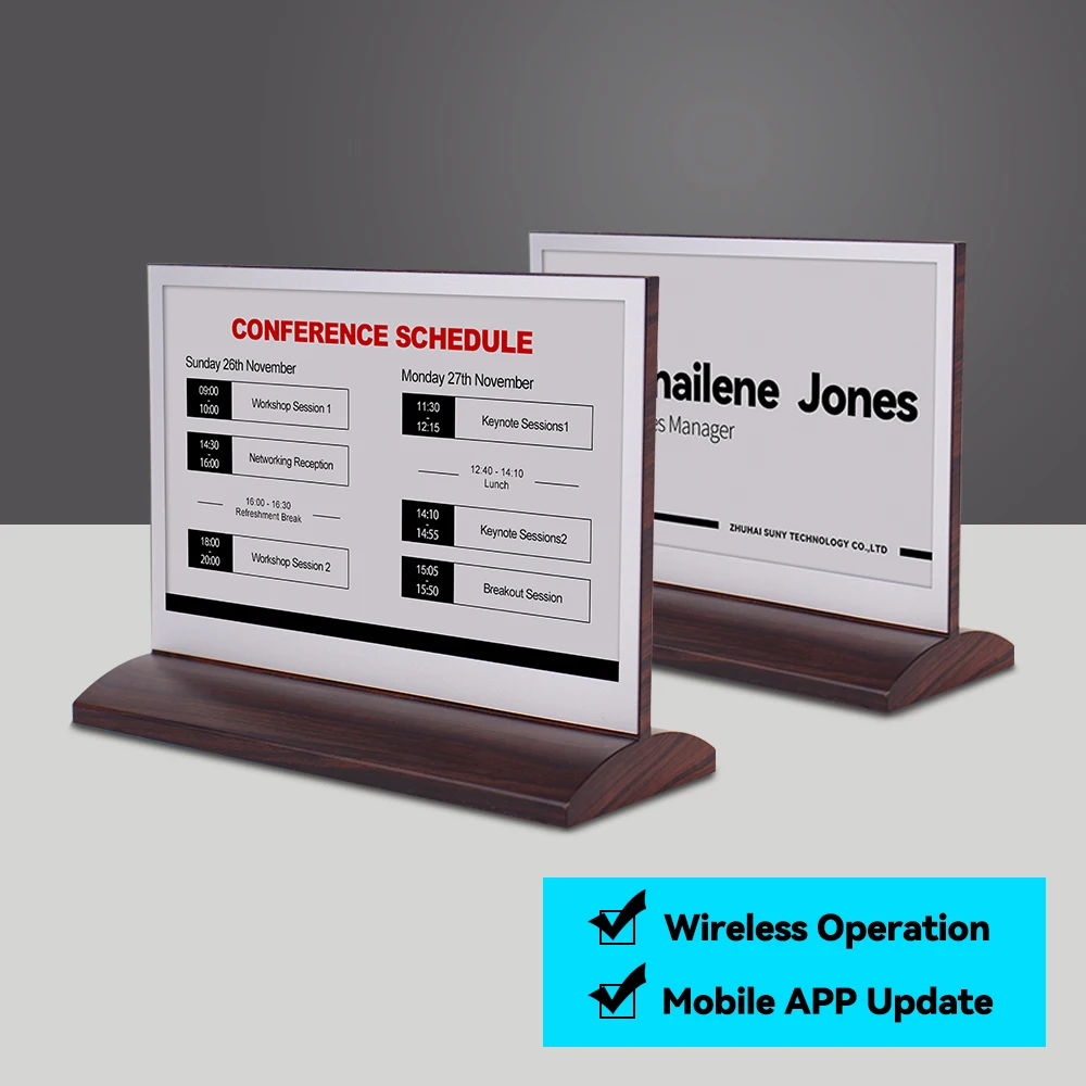 Electronic Digital Sign Table Toppers Desk Name Plate Intelligent Conference Electronic Table Name Card for Meeting view 5