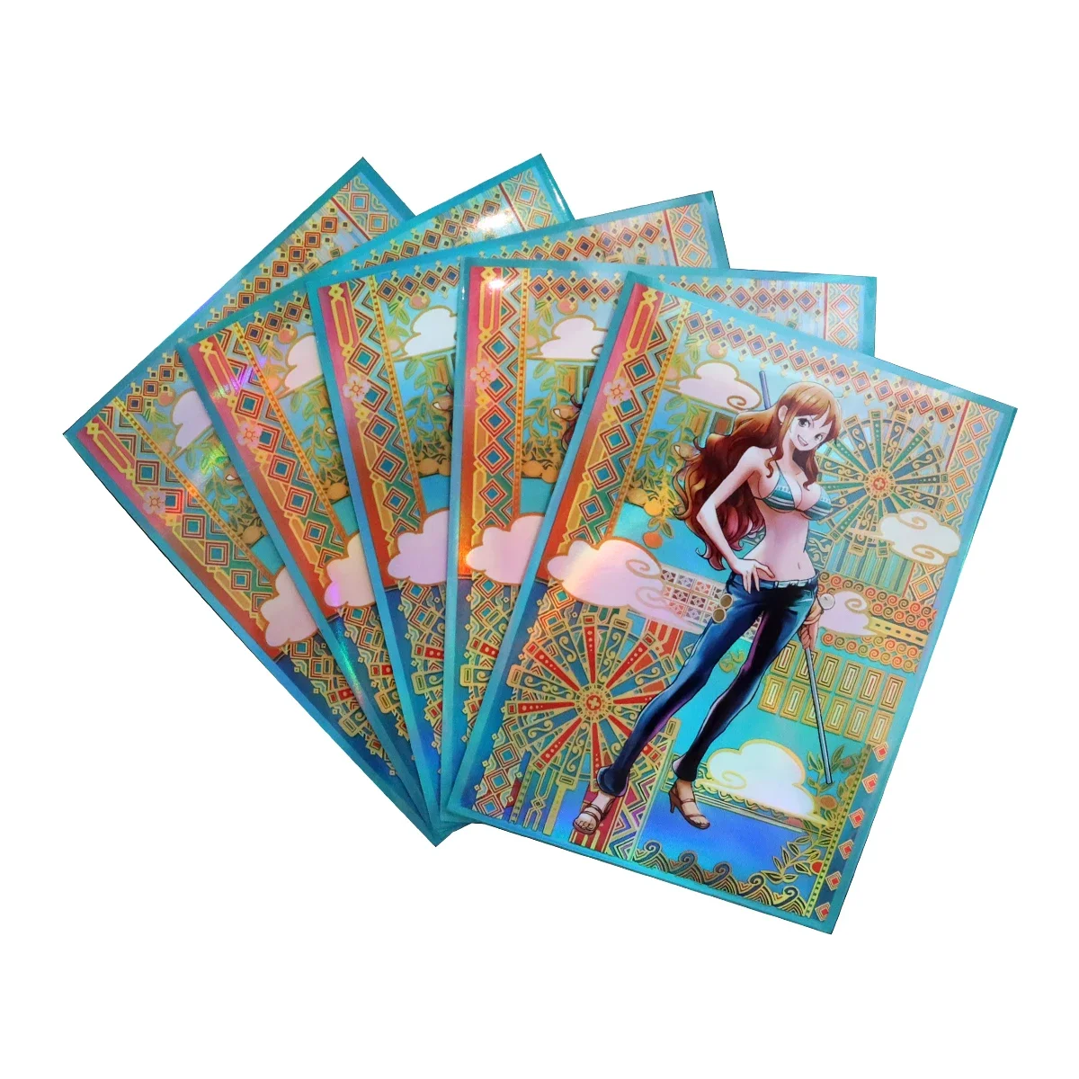 60PCS-TAS EEN STUK Kaart Mouwen Shanks Ace Zoro Nami Yamato Sabo Hancock Laser Shine Protector Case voor OPCG MTG TCG Game Card