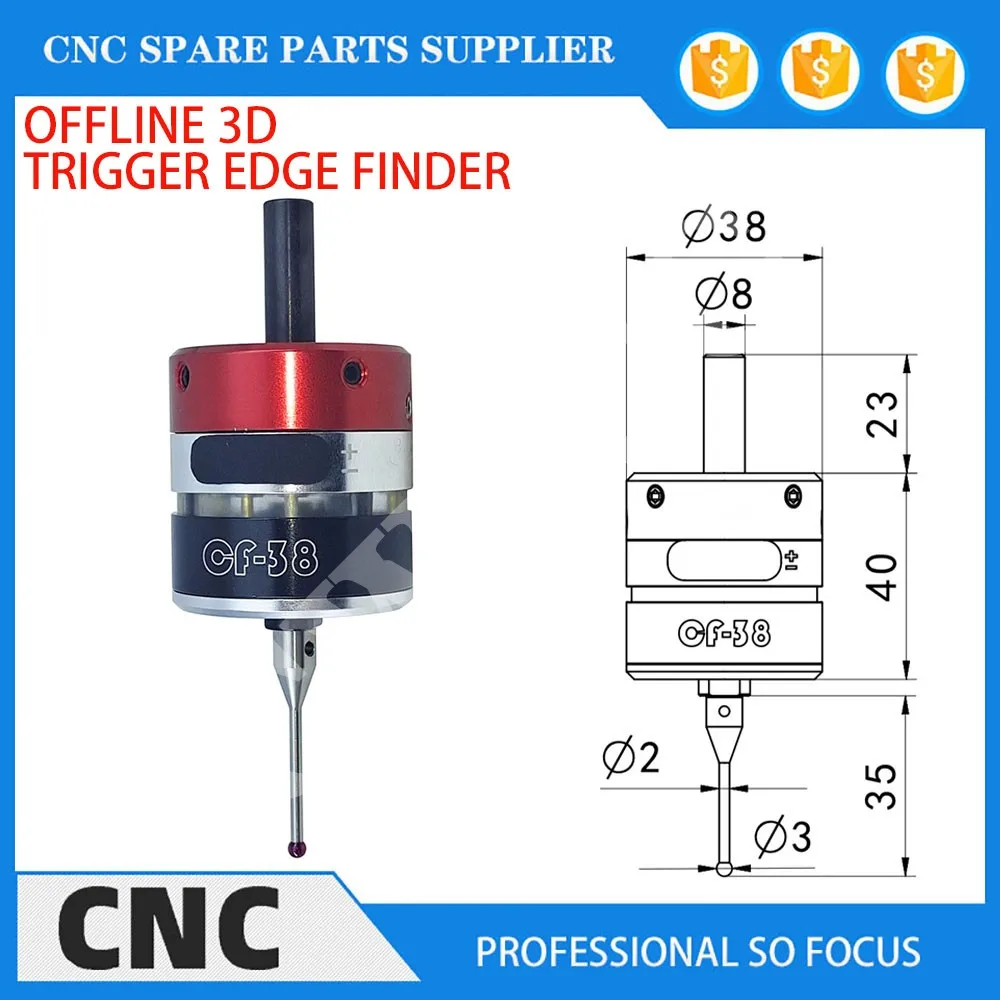 3D trigger edge finder machining center CNC CNC milling machine three-coordinate precision probe centring rod tool setter