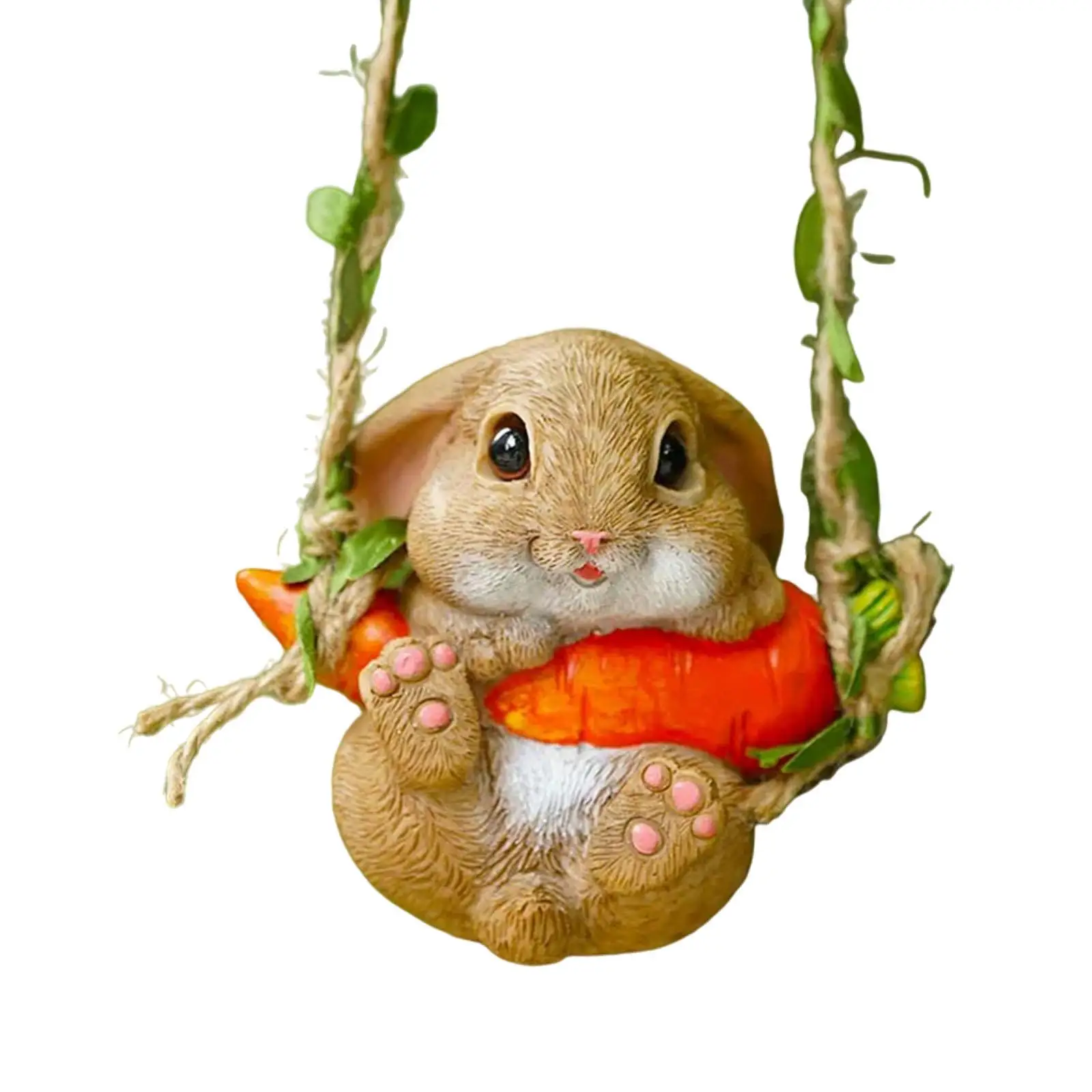 Cute Hanging Fairy Animal Garden Statue Landscape Small Handpainted Cute Hanging Animal Figurine for Trees Balcony Room Window
