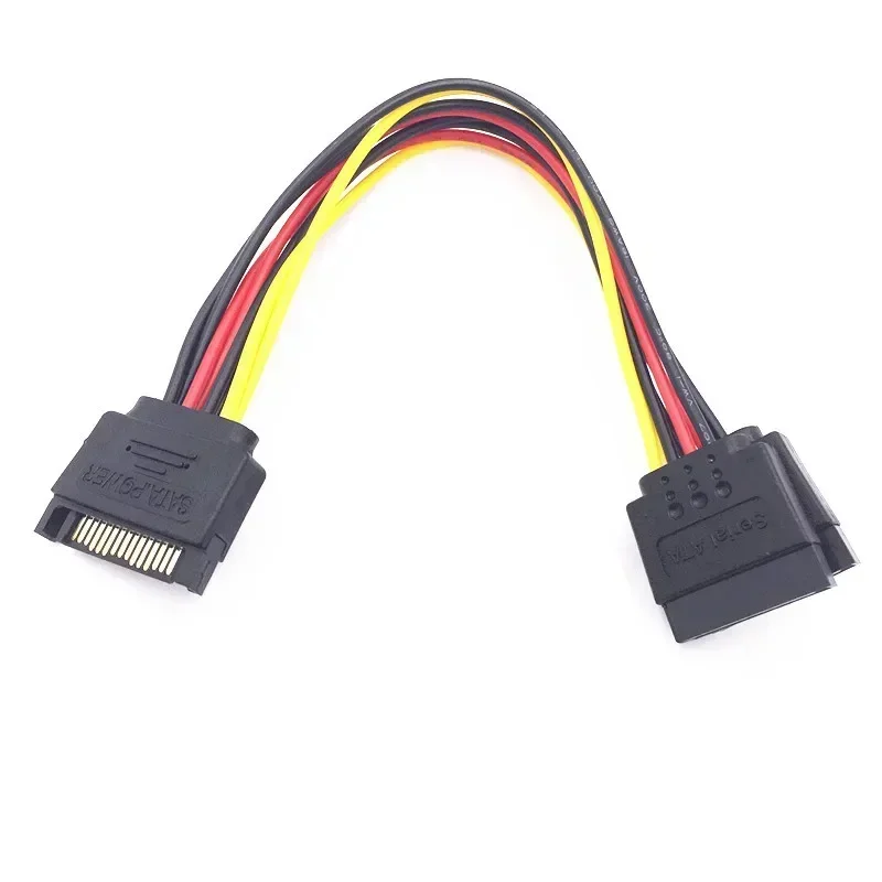 

1pcs SATA 15 Pin Male To 2 SATA 15 Pin Female 15Pin Power Cable HDD Y Splitter Universal Connector Adapter