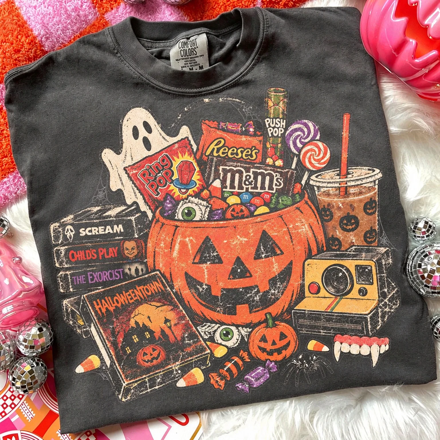 Vintage 90s Halloween PNG, Retro Trick or Treat Nostalgia, Spooky Season Graphic, Halloween Candy VHS Shirt Design