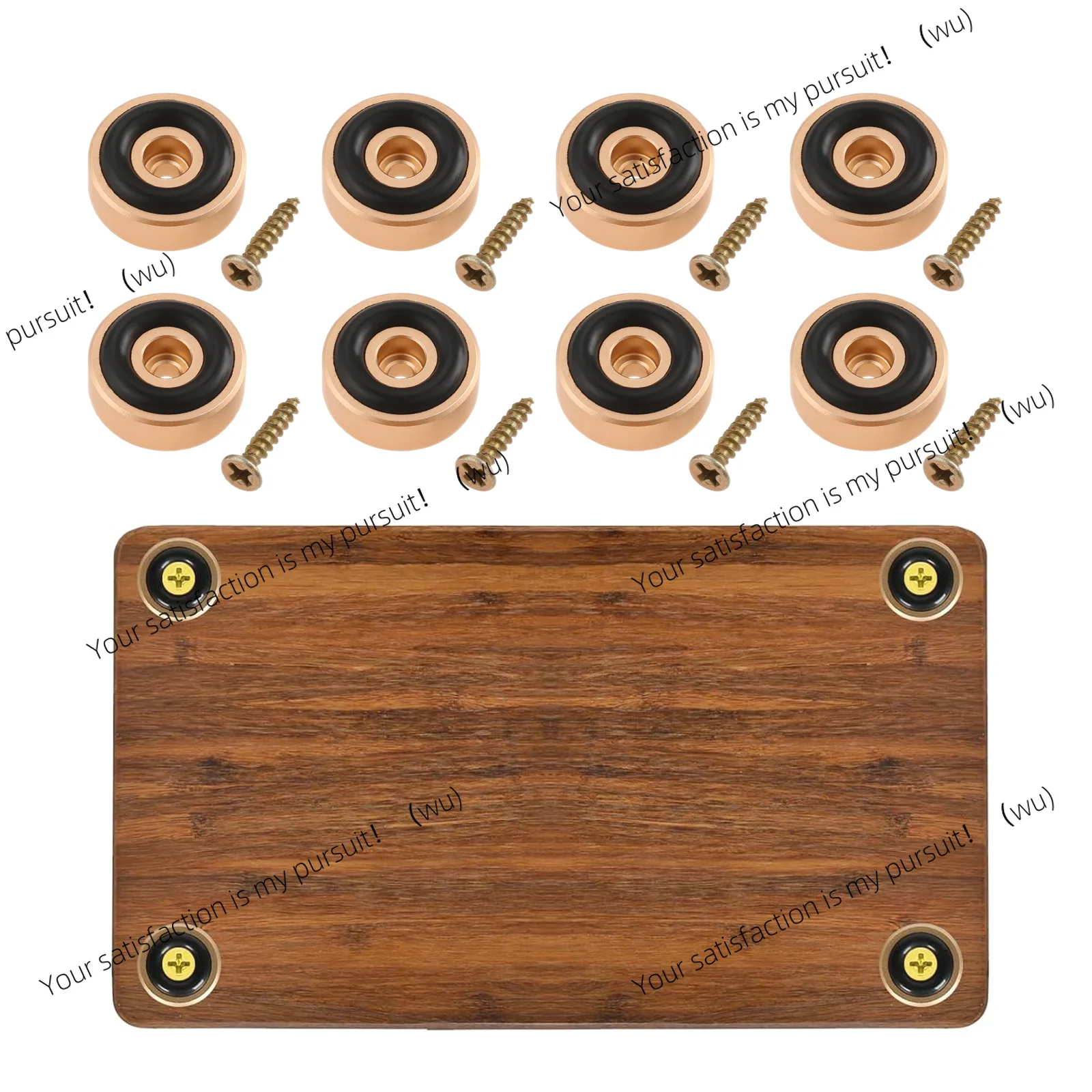 For Furniture Chair Cabinet 8 Pcs Cutting Board Feet with Non Slip Pads Aluminum Alloy Feet Legs with Rubber Feet and Screws Kit
