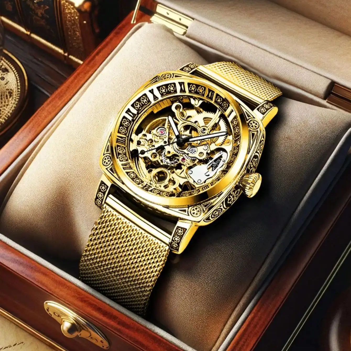 The new model is a fashionable, high-end, atmospheric, trendy, handsome, retro, simple, and luminous men\'s mechanical watch