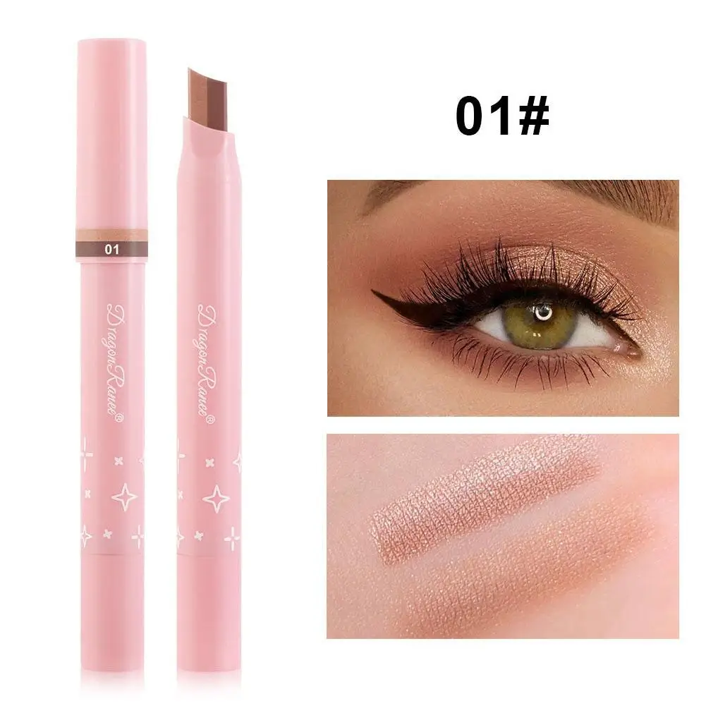 Bâton de fard à barrage nacré imperméable 2 en 1, surligneur bicolore, stylo à paillettes, ver à soie paresseux, maquillage cosmétique pour les yeux, H4n4