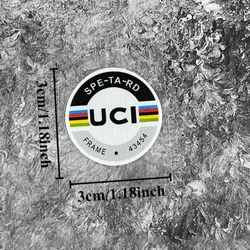 Adesivo rotondo certificato unione ciclistica internazionale da 1/2/4 pezzi Adesivo da ciclismo per decalcomania impermeabile per telaio per mountain bike fuoristrada