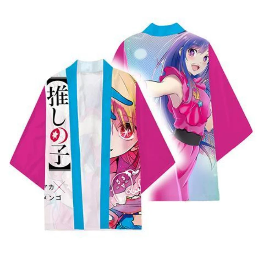 2024Animation OSHI NO KO Hoshino Ai Cosplay Cloak Kimono Kurokawa Akane Costume 3D Print Haori Cloak Party Tops Streetwear Shirt